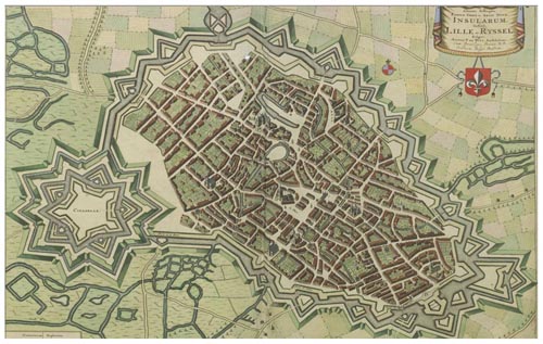 mapa antiguo de Lille